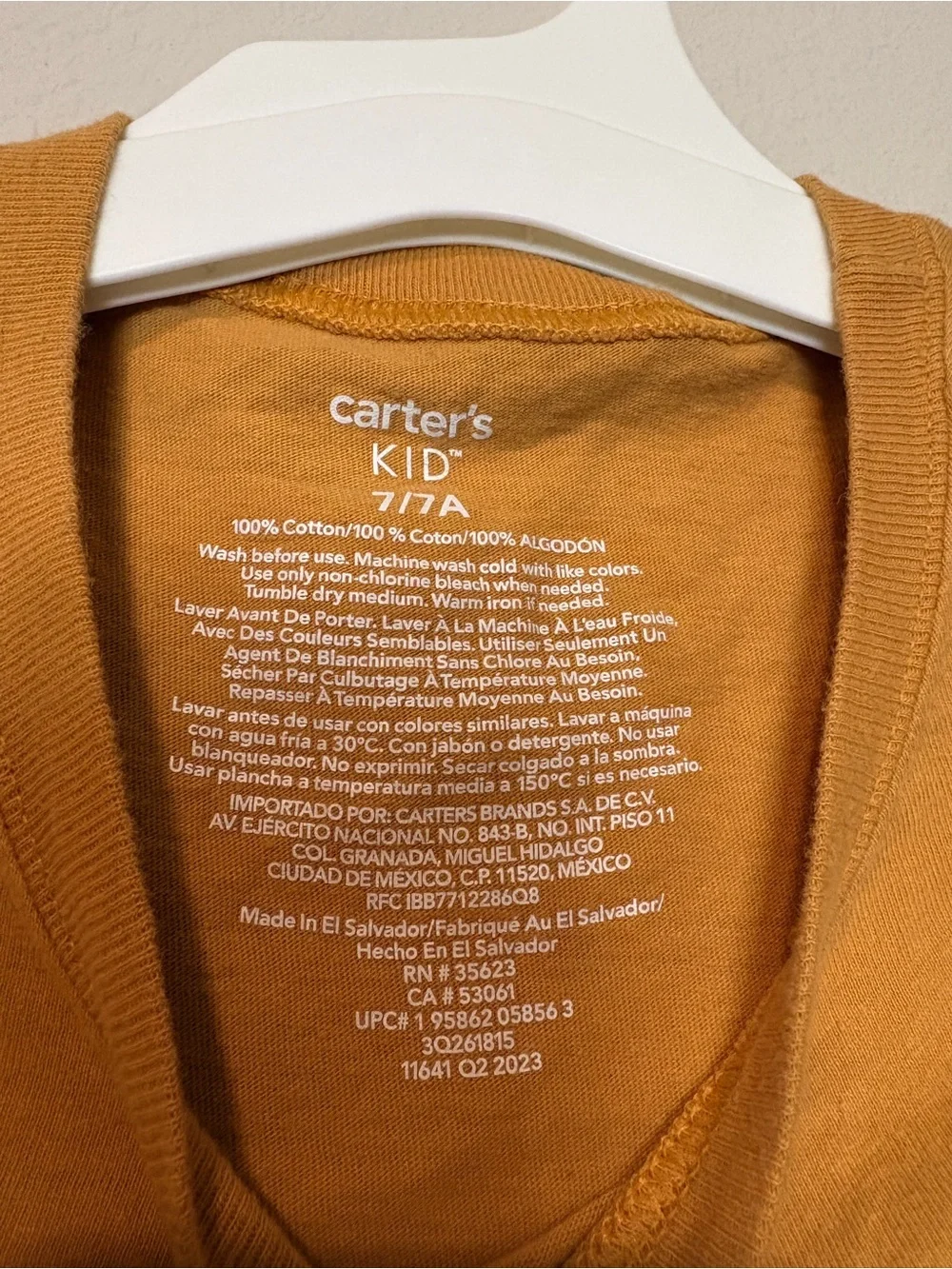 Carter's Mustard Orange Kids' Tee